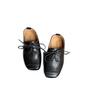 British style retro women's soft-soled one-pedal single shoes women's 2025 autumn new French black lace-up square head loafers