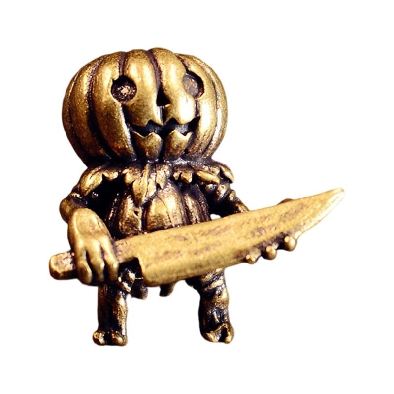 

Pumpkin Shape Copper Charm Ornament Any Season Decorative Accessory for Home Office Car Interior Designs