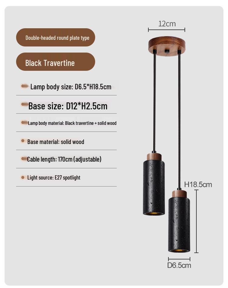 Nordic Wabi-Sabi Yellow Cave Stone Pendant for Restaurant or Bedroom Lighting