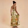 European, American and American Summer V-neck Positioning Printing Back Winning Fashion Dress D05