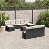 VidaXL Garden Lounge Set with Cushions 11 Pcs, Patio Sofas, Patio Furniture Set, Outdoor Furniture, Black 3228072