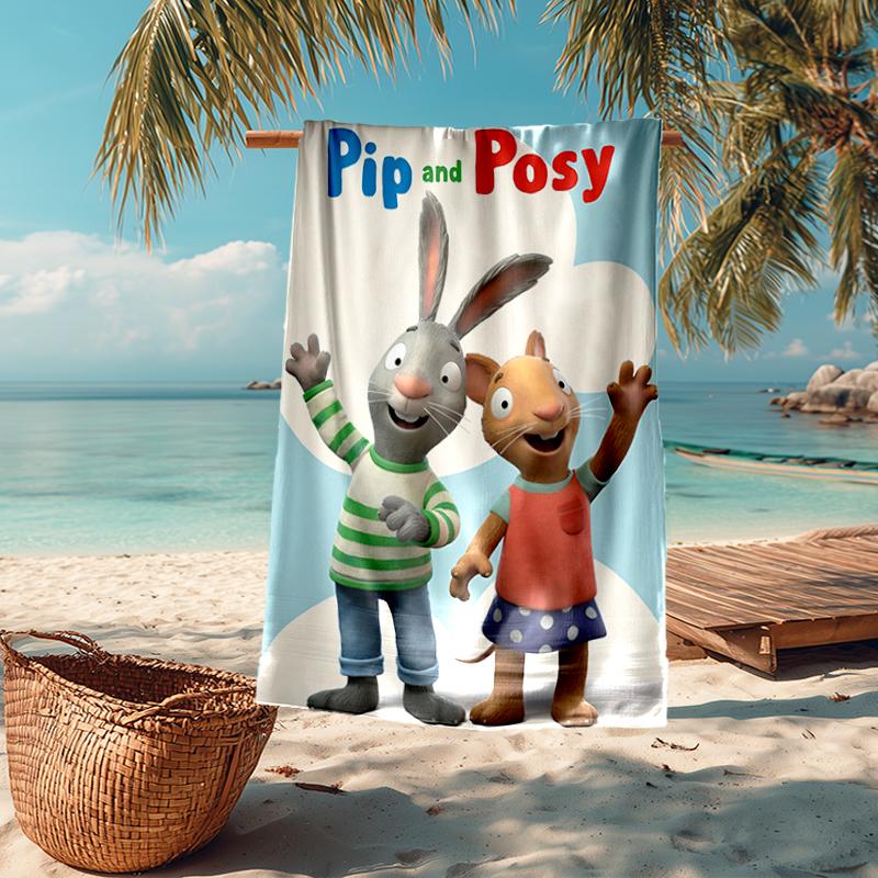 Ultra-Soft Beach Towel with Pip and Posy Theme,Ideal for Pool - Camping, Diving - Perfect Travel Essential, Vibrant Beach Towel.