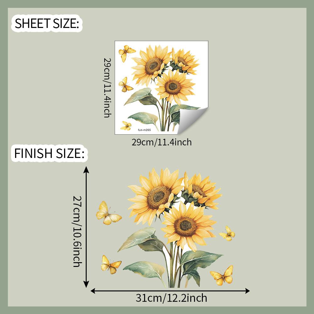 

Красочные и теплые наклейки с подсолнухами и бабочками для ванной, туалета и унитаза для украшения дома 29*29CM/fun-m265