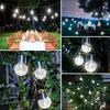 Solar-powered Pendant Lamp, Outdoor Waterproof LED Glass Cracked Ball Small Hanging Light, for Garden, Lawn, Courtyard Decoration.