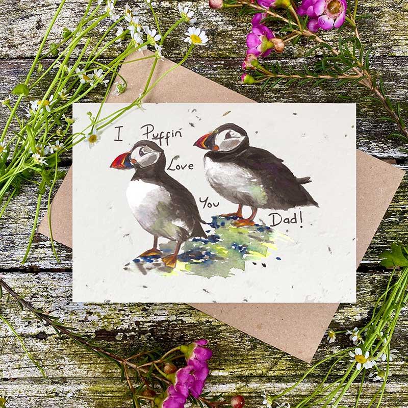 

I Puffin love You, Dad - Plantable Wildflower Card