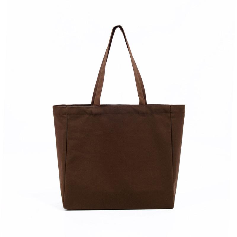 Canvas Tote Bag With Solid Color For Shopping And Gift Use