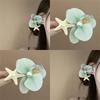 Sweet Orchid Flower Hairpin for Women Pearl Resin Starfish Hair Clip Seaside Headwear Bohemian Side Clip Y2K Hair Accessories