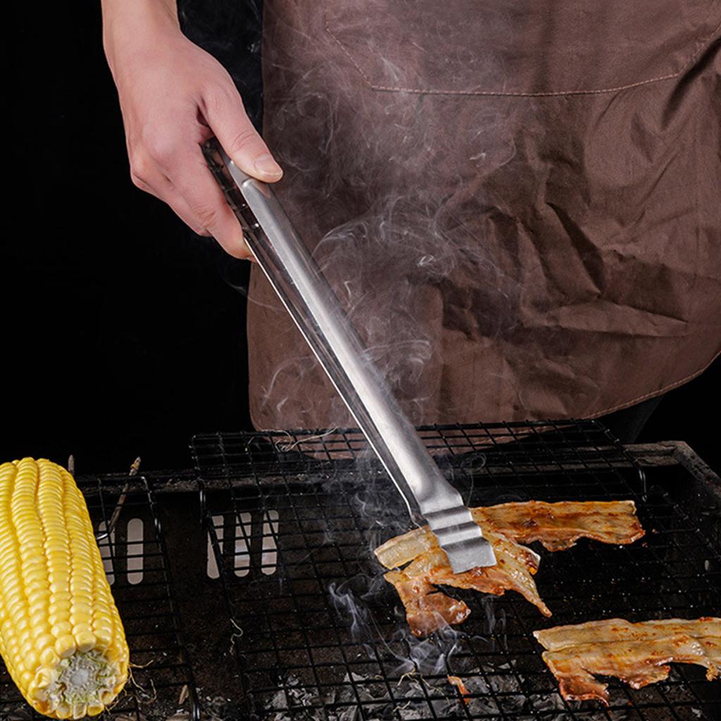 Heavy-Duty Stainless Steel BBQ Grilling Tongs 16 Inch Long. Heat Resistant. Non-Slip Grip. Dishwasher Safe