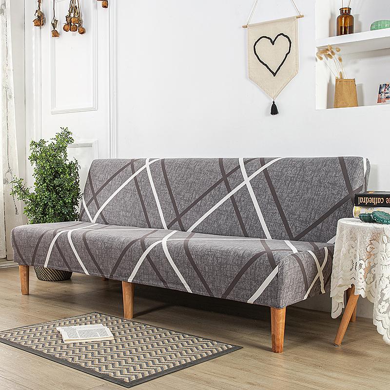 Stretch Futon Cover Armless Sofa Slipcover Folding Sofa Bed Couch Cover Washable Furniture Protector for Sofa Without Armrest
