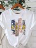 (Asian Size) feather style cute Women Printed Lady Casual Short Sleeve T Tee Top Clothing Shirt Fashion Female Graphic T-shirts