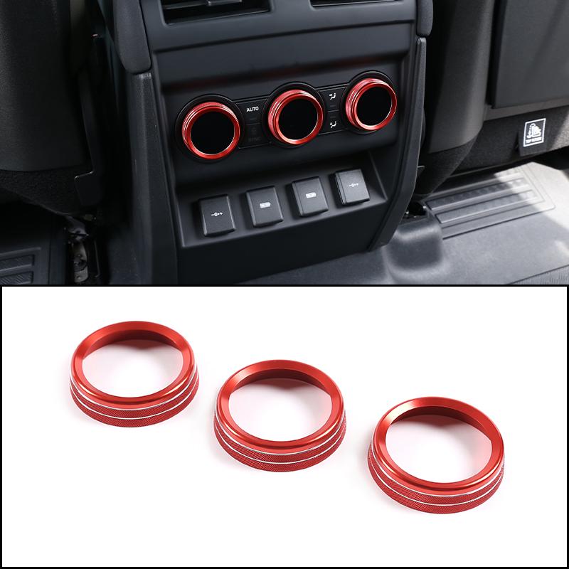 cheya Car central control air conditioner volume knob decorative cover For Land Rover Defender 110 2020+ Aluminum accessories