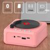 Retro Mini Portable Bluetooth Speaker with Record Player Design and Subwoofer