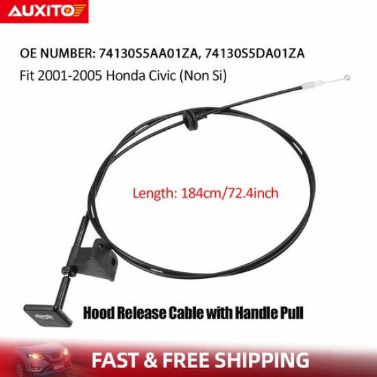 Hood Latch Release Cable w/Pull Handle Fit 2001 2002 2003 2004 2005 Honda Civic