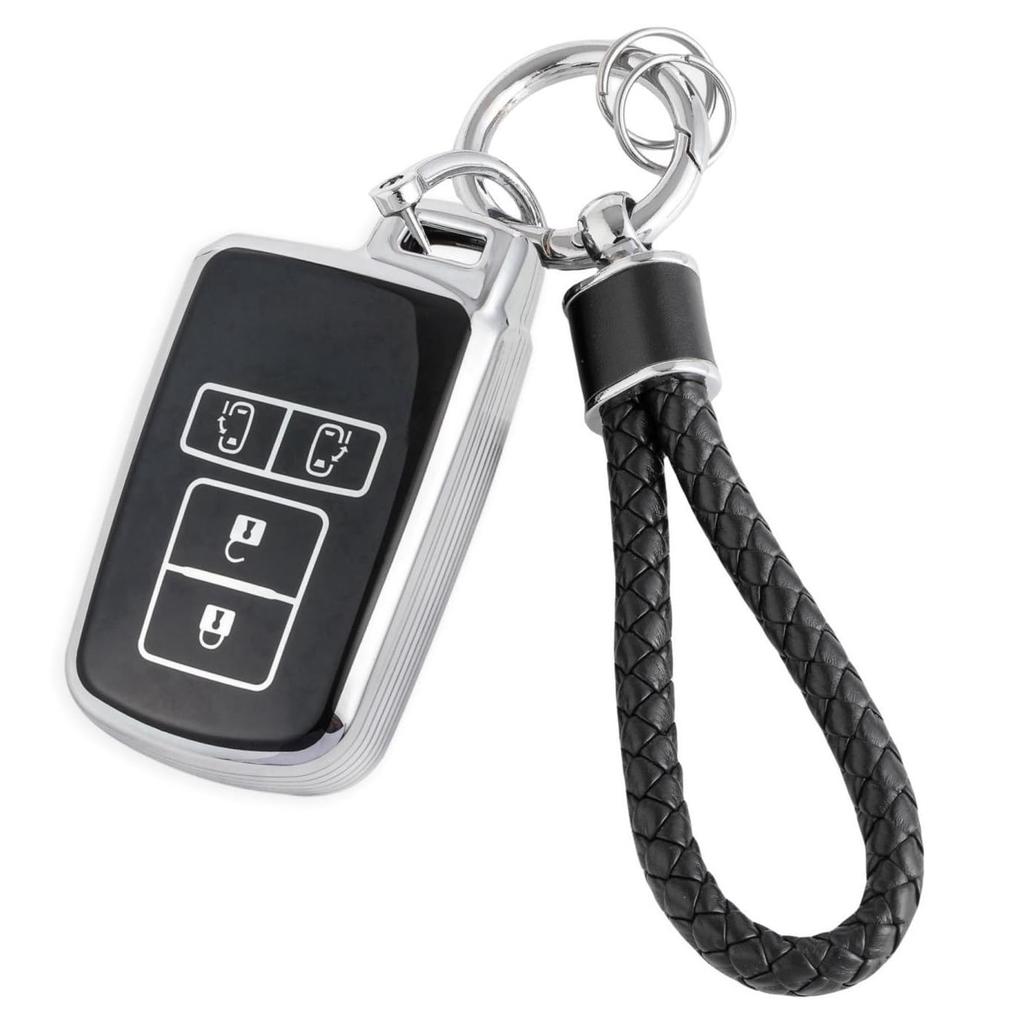 HOYZE Key Case, Key Cover, Cute, Car, Smart Key Case, Braided Leather, Key Chain,