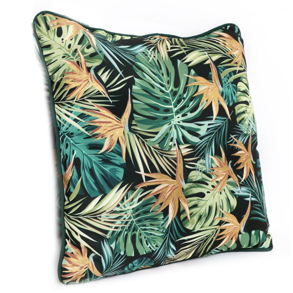 Les Trésors De Lily [A1424] - Yellow Green 'Jungle' Velvet Cushion - 45x45 Cm