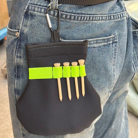 Suport Tee pentru Minge de Golf Neopren Husă pentru Minge de Golf cu Clip Geantă de Transport Portabilă Accesorii Golf pentru Jucători de Golf