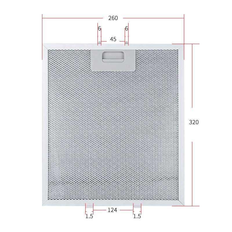 Filtri per cappe aspiranti Filtri per cappe aspiranti in rete metallica Cappe da cucina Filtri per olio Accessori per cappe aspiranti Piastra in alluminio per separazione dell'olio