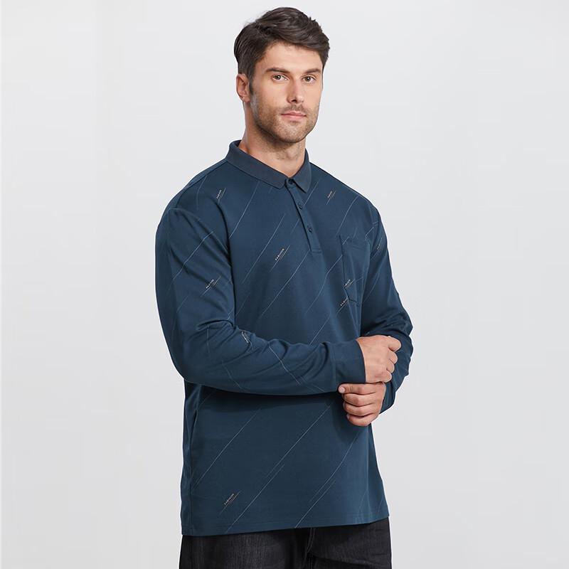 Men's Plus Size Casual Long Sleeve Polo Shirt