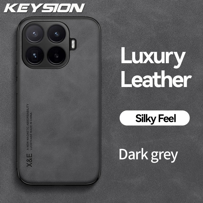 KEYSION Luxury Retro PU Leather Phone Case for Xiaomi 17T Pro 5G Soft Silicone+PC Shockproof Phone Back Cover for Xiaomi 17T