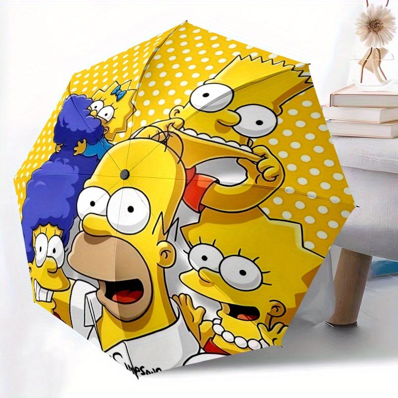 1pc Simpsons Family Automatic Open/close Folding Umbrella, Compact Portable Travel Umbrella, Perfect Gift for FriendsCute Umbrella Yy250812020