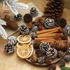 Natural Pine Cone, Cinnamon, and Red Berry Christmas Wreath - Tree Decoration Accessories and DIY Gift Bouquet