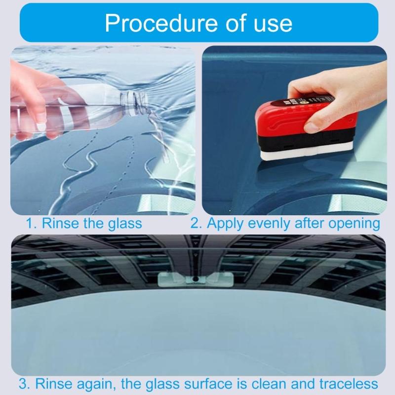Car Glass Cleaner Brush Universal Auto Windshield Oil Film Remover Glass Coating for Windshield Car Glass Cleaning Board