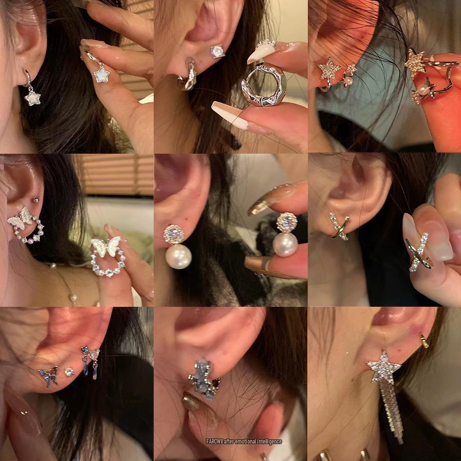 925 Silver Needle High-End Bow Pearl Stud Earrings
