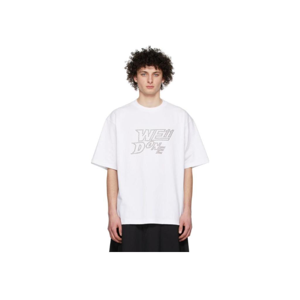 We11done Ss22 Logo T-Shirt Unisex Tops White WD-TT1-22-666-U-WH