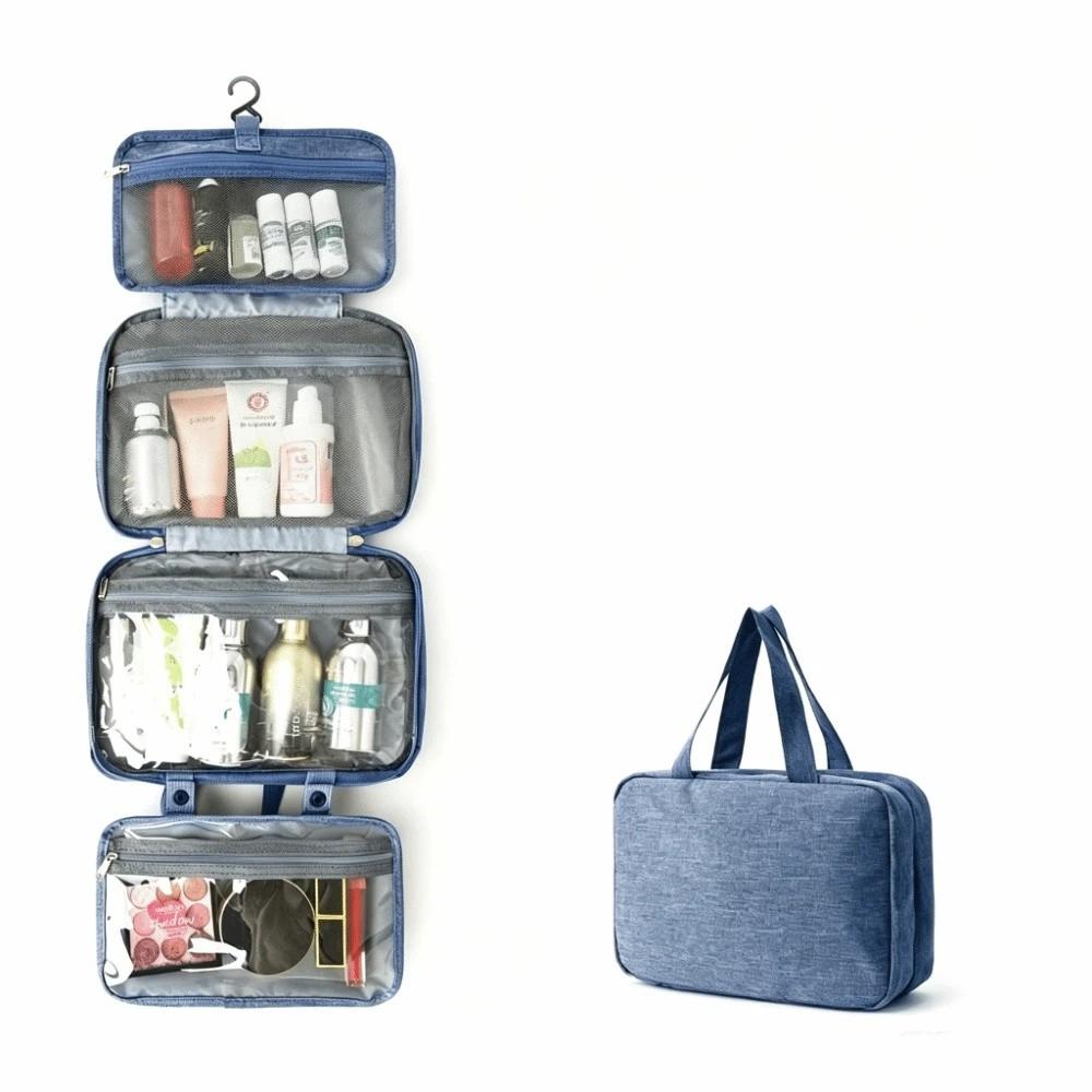 Wet Dry Separation 4 Fold Toiletry Bag Waterproof Cosmetic Organizer Makeup Bag Daily Use