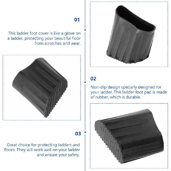 4pcs Floor Mat Ladder Rubber Feet Ladder Covers Foot Pad for Stepladder Ladder Safety Cover Stair Ladder Bike Planter for Garden Ladder Foot Mat