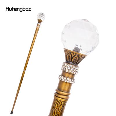 Transparent Resin Ball Coppery Walking Cane Fashion Decorative Walking Stick Gentleman Elegant Cosplay Cane Crosier 92.5cm