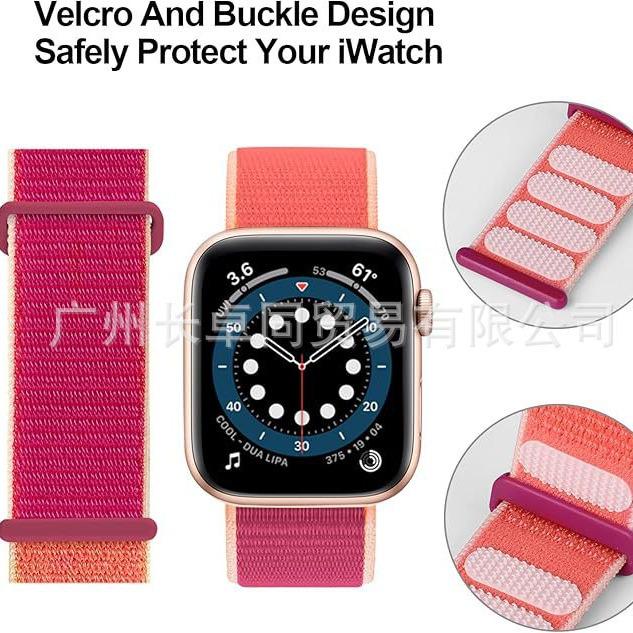 Compatible Apple iWatch11 Double Section Nylon Loop Strap Ultra3 Woven Band