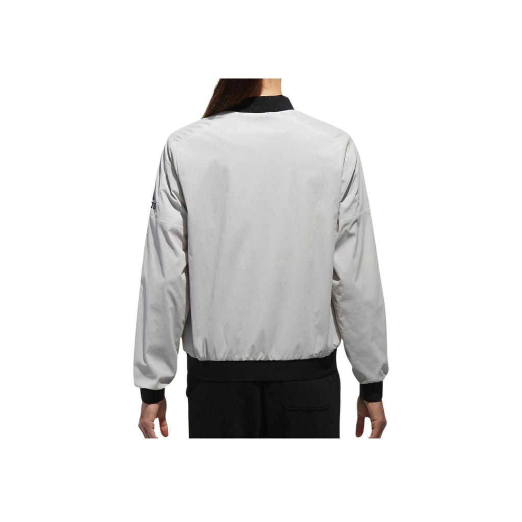 adidas Reversible Logo Print Loose Fit Zip Jacket Women Jackets White CV5478
