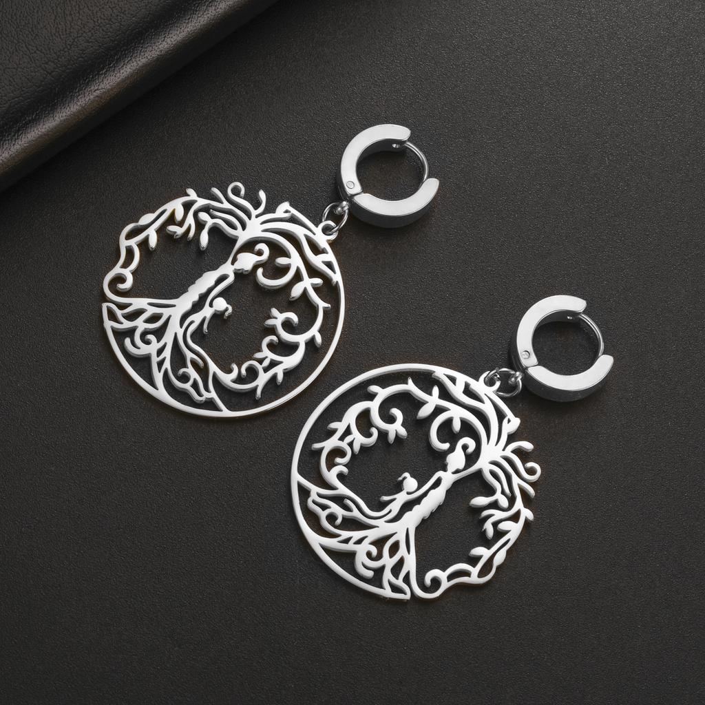 LIKGREAT Hot Sale Son Daughter Stainless Steel Tree of Life Drop Earrings Girls Boys Earring Jewelry for Women Family Gifts 2025