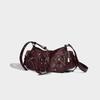 Vintage Motorcycle Style Handbag Fashion Niche Rivet Shoulder Bag Multi-pocket Design Oil Wax Leather Crossbody Bag