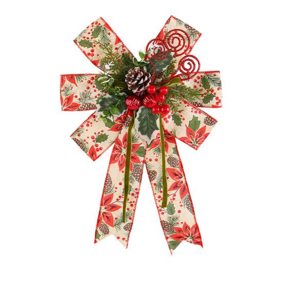 Christmas Tree Pendant Bow Large Champagne Christmas Wreath Bow Stunning Gift Bow Knot Wedding Mother Day Decoration