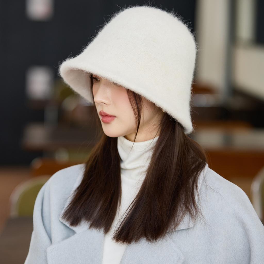 Bucket Hat Women's Autumn and Winter New Knitted Hat Fashion Basin Hat Thermal Ear Protection Bucket Hat