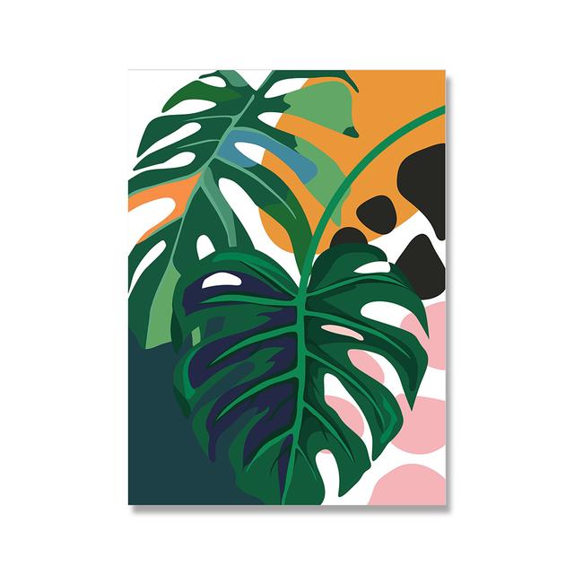 Lazy, Panther, Leopard, Giraffe, Jungle, Scandinavian Posters and Prints, Monster Leaves, Wall Paintings On Canvas, Paintings for the Living Room