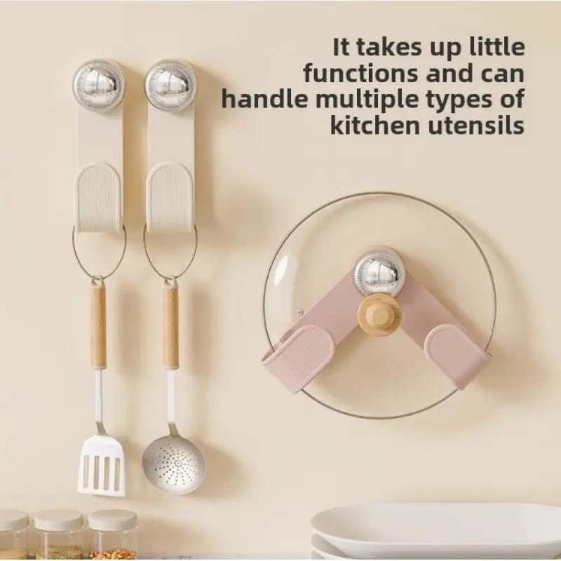 Wall-Mounted Plastic Pot Lid Holder - No Punching Installation, Space-Saving Kitchen Organizer