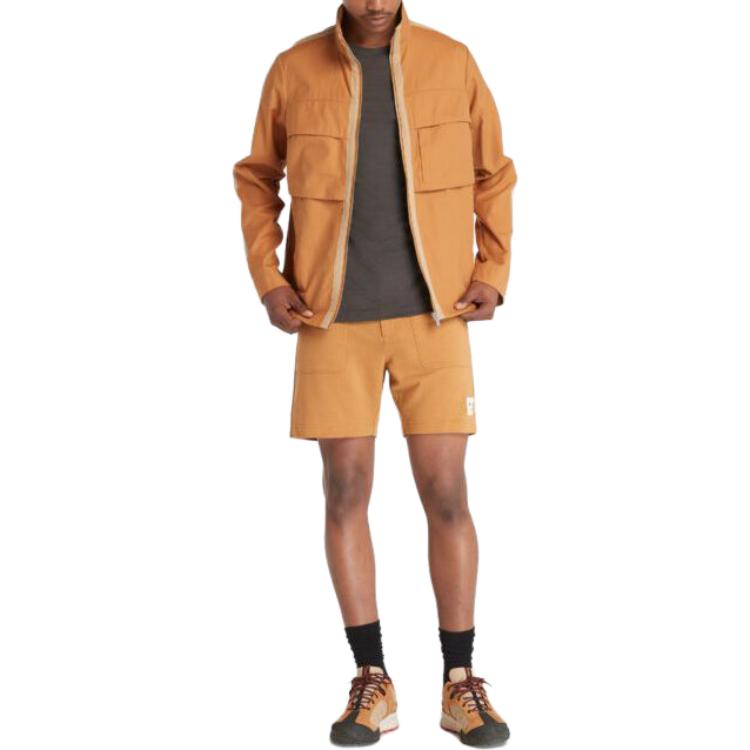 Timberland X Icebreaker Collaboration Solid Color Breathable Mesh Crew Neck Short Sleeve T-Shirt Men Tops Brown A6J7QDV1