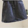 Black & Gray High-Waist A-Line Denim Mini Skirt - Korean Style, Summer Trend