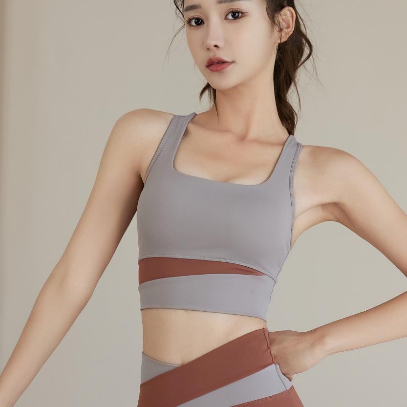 Women's Shockproof Sports Bra - Summer Yoga Fitness Vest with Stylish Back Design