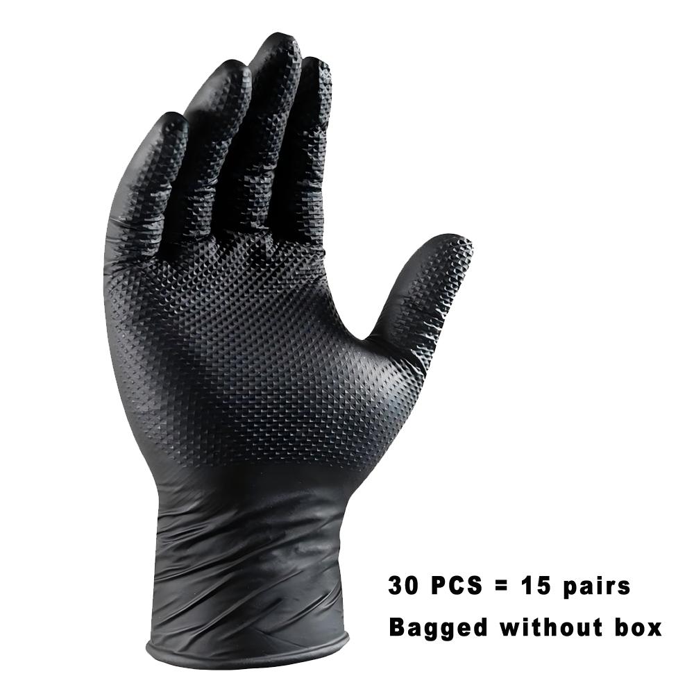 Heavy Duty Orange Nitrile Gloves  8mil Heavy Duty Disposable Gloves with Diamond Textured Latex Free Mechanic Tattoo Auto Gloves