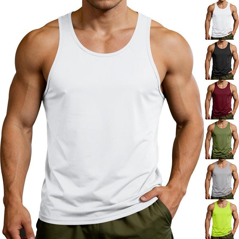 Men U Neck Sleeveless Tank Top Soft Breathable Multi Color Summer Fitness Casual Undershirt Tops