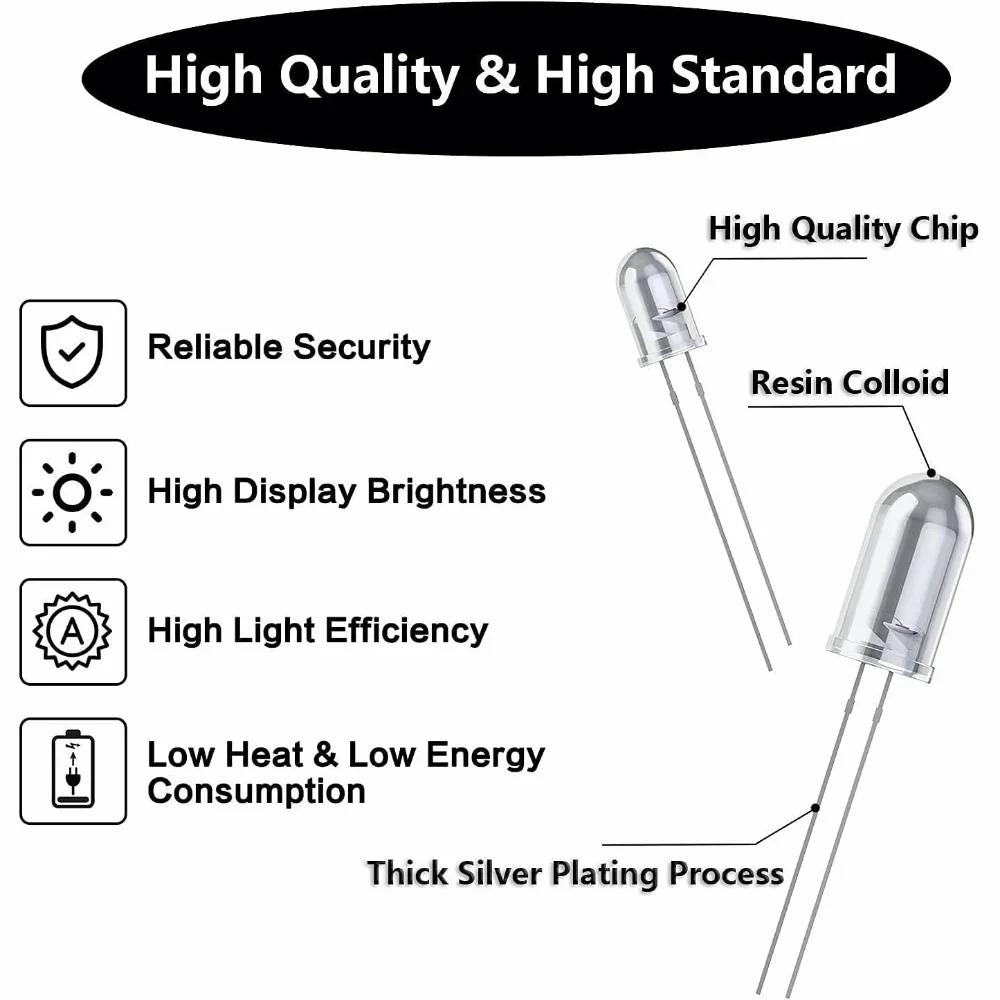 50PCS 3MM F3 LED Diode DIY Kit Ultra Bright Light Emitting Diode Transparent LED Lamp Orange Red Yellow Blue Green