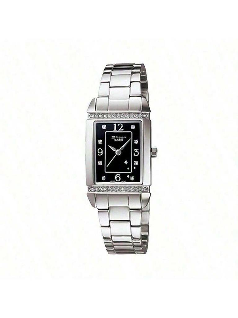 Casio - Stainless Steel Strap Black Dial Women's Quartz Watch SHN-4016D-1ADS