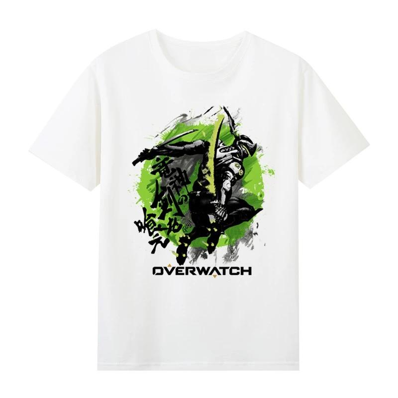 

2024 Popular New Style Summer Overwatch Round Neck Cotton T-shirt Men Hanzo Genji Overwatch Game Around Clothing Storm Game Snow 4XL