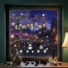 Thickened PVC Halloween Graphics 2 Sheets Window Stickers, Bat Spider Web Static Cling Decals, Festive Party Ornaments Ghost Pumpkin Waterproof