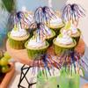 Cocktail Picks 50 Pieces Firework Cupcake Picks Food Fruit Toothpick for Patriotic Decorations BBQ Drink Dessert 4th of July