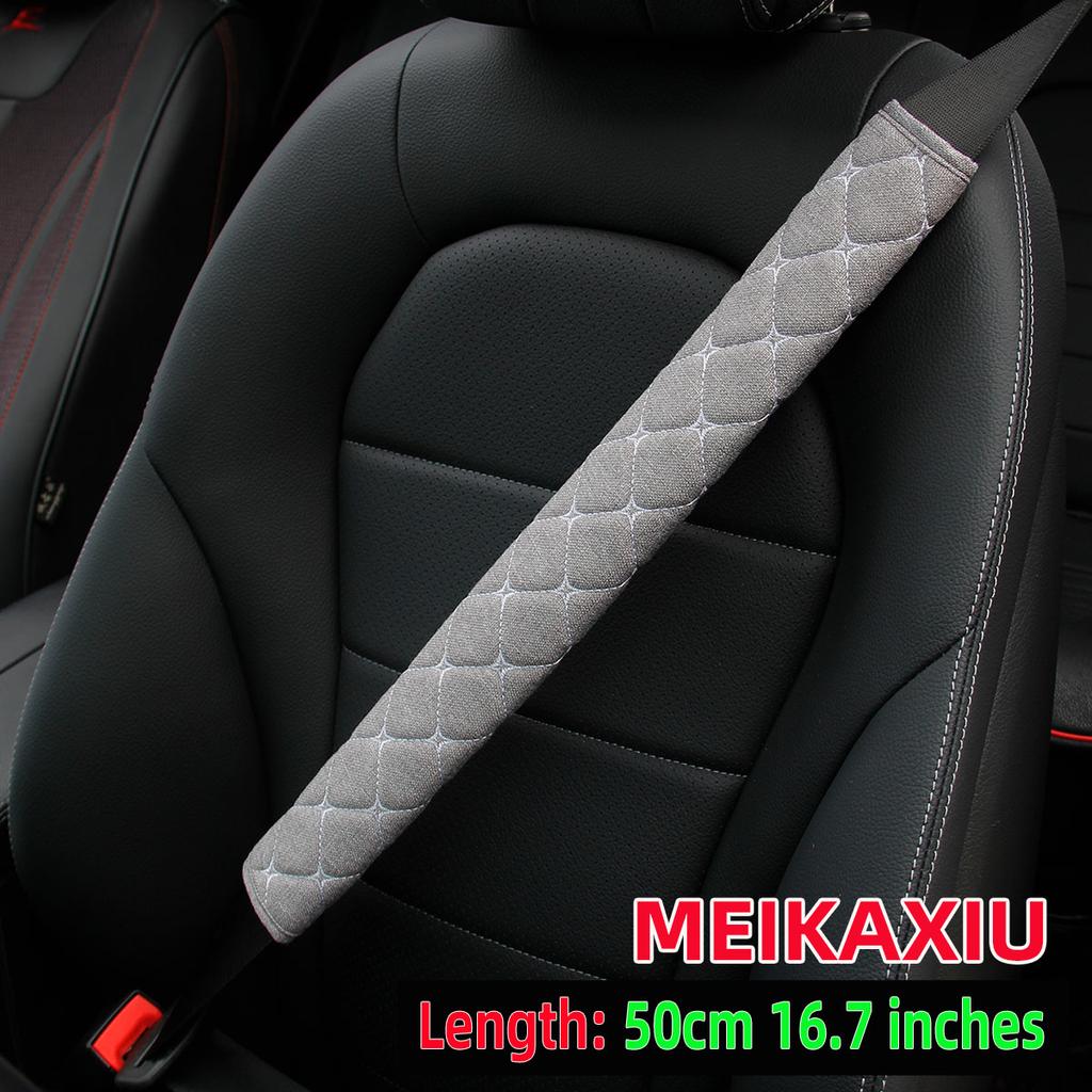 1 Embroidered Fabric Breathable Truck Car Seat Belt Safety Belt Shoulder Protector 50cm16.7 Inch Car Interior Supplies Black